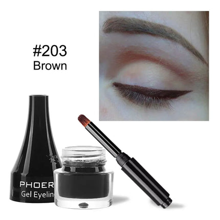 PHOERA 10 Colors Waterproof Eyeliner Gel With Brush Colorful Long-lasting Eye Liner Cream Makeup Tools Women Cosmetics TSLM1