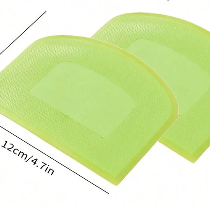 2pcs Dough Scraper Bowl Food-safe Plastic Dough Cutter Flexible Bench Multipurpose Food Scrappers for Bread Dough
