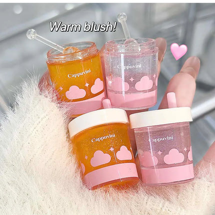 Cappuvini Cloudy Glow Temperature-changing Blush - Korean-inspired Gel Formula with Fine Shimmer for a Smooth, Radiant Finish