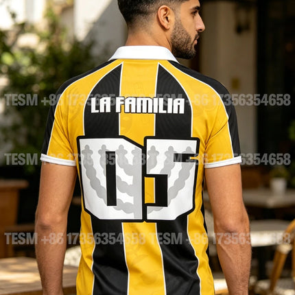 Men Sports POLO Shirt Summer Casual Short Sleeve Lapel Printed T-shirt Striped Retro Fashion Top Outdoor Team Breathable POLO