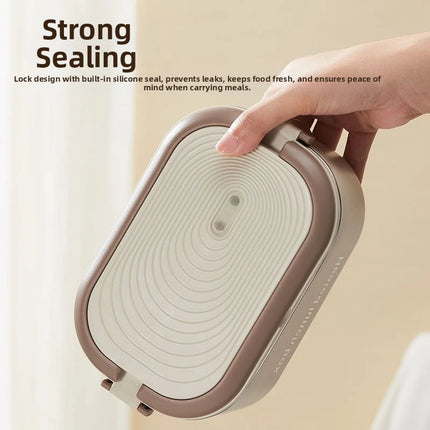 304 Stainless Steel Electric Lunch Box Constant Temperature Heated Lunch Box Plug-in 1.2L Double Chamber Water-Free Lunch Box