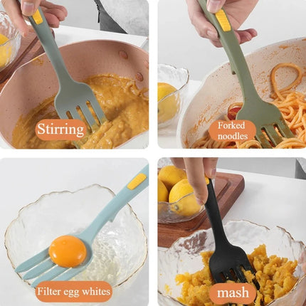 Innovative Pasta Fork with Push Release Slider Heat Resistant Noodle Salad Server Creative Kitchen Gadget Easy Food Release Bbq