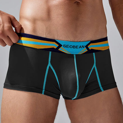 SEOBEAN Men's Sheer Boxer Briefs Nylon Low-Rise Underwear Lightweight Breathable Fashion Stylish Thin See-Through 230215 412114
