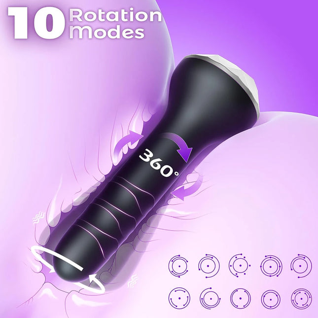 360° Rotating Anal Vibrator Male Prostate Massager Vibrating Rotating Butt Plug Anal Dildo Buttplug Adult Sex Toy for Men Gay