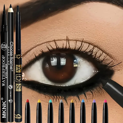 3Pcs Waterproof & Sweat-Proof Black Eyeliner Pencil - Long-LastingSmudge-Proof for Bold Eye Makeup, Easy Glide Formula for Perfe