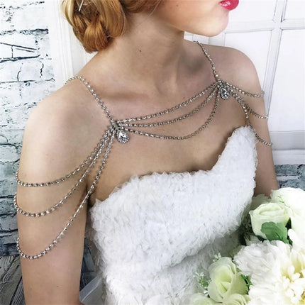 Sexy multi-layer classical tassel rhinestone shoulder chain banquet party women's body chain jewelry