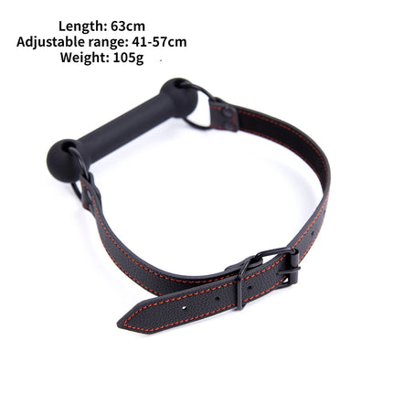 Professional Pony Play Bit Gag Silicone Mouth Restraint Red Stitch Leather Strap BDSM Bondage Slave Role Play Adult Fetish Toy