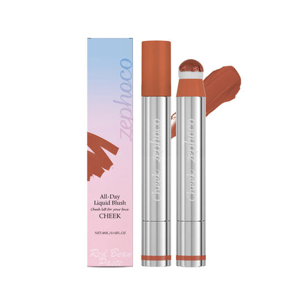 Liquid Blush Stick with Sponge Tip Waterproof Long-Lasting Brightening Moisturizing Lips Cheeks Natural Korean Cosmetic Makeup