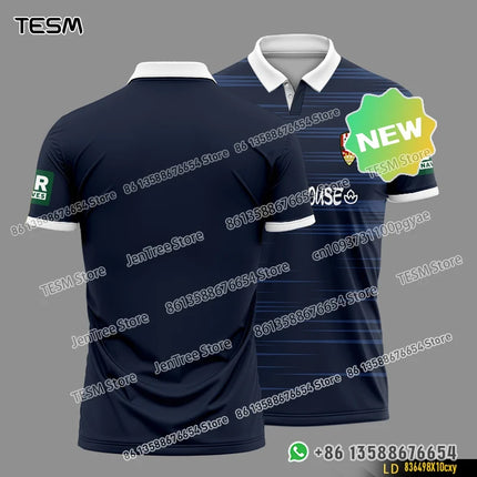 TESM Summer POLO Shirt Men Summer Sports V-neck T-shirt Street Trendy Short Sleeve 3D HD Print T-shirt