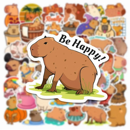 10/30/50PCS Cute Capybara PVC Sticker Aesthetic Decoration Scrapbooking Sketchbook Korean Stationery School Supplies