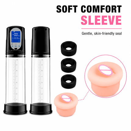Electric Vacuum Penis Pump Penis Extender 4 Sucking Modes LED Display Rechargeable Cock Training Penis Extension Men's Sex Toy
