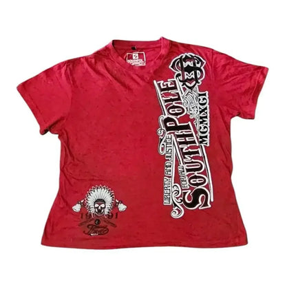 South pole High Street men Short Sleeve Y2K Graphic Print Oversized T Shirt Harajuku Gothic Round Neck Cotton Short Sleeve Tops