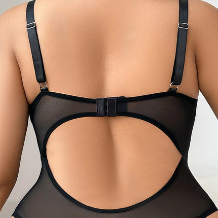 Womens Plus Size PU Leather Lace Patchwork Bodysuit Strap Clubwear Exotic Fetish Bdsm Nightwear Hot Sensual Sexy Jumpsuit XXX