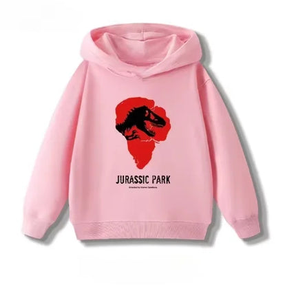 Spring Autumn Dinosaur Jurassic Park Printed Children Hoodies Loose Casual Hooded Sweatshirts for Boys and Girls Baby Clotthes