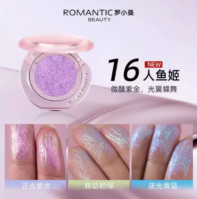 Romantic Beauty Iluminador Maquillaje Chameleon Highlighter Eye Palette High gloss Powder Body and Face Pearl Brightening