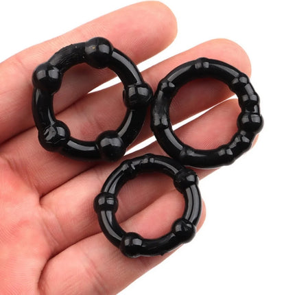 Cock Rings 3PCS Flash In The Night Lock Durable Silicone Penis Ring Sex Toys for Men Male Delay Ejaculation Scrotum Lock Ring