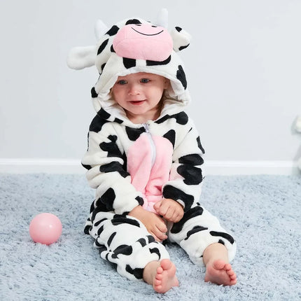 Kigurumi Pajamas Easter Rabbit Baby Rompers Winter Hooded Flannel Sleepwear Toddler Infant Animal Pyjamas Girls Boys Clothes