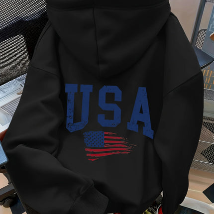 Kangaroo Pocket Pure Cotton Hooded Back Printed with Letter Pattern 2025 Autumn Winter New Men's Women's Pure Cotton Hoodie