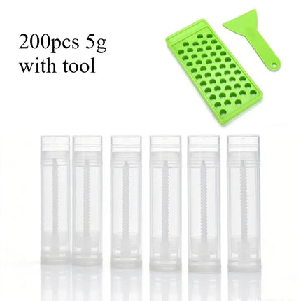 200Pcs 5ml Empty Lip Gloss Tubes with tool Cosmetic Containers Lipstick Jars Balm Tube Container Travel Makeup Lip Balm
