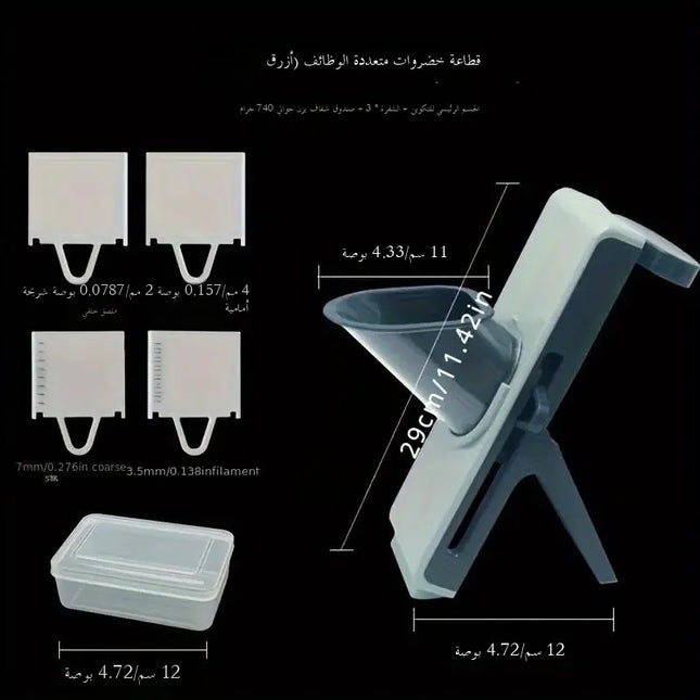 Mandoline Food Slicer, Vegetable Slicer for Kitchen, Mandoline Potato Slicer，Kitchen Food Slicer, 4in1 & Thickness Adjuster Mult