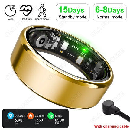 2026 New Smart Ring Heart Rate/Health Sleep Monitor Multi Sport Modes IP68 & 10ATM Waterproof Use Time 3 Days Rings Gift For Man