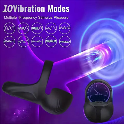 Penis Cock Ring Vibrator for Men Wireless Testicle Stimulator Male Remote Control Glans Massager Masturbator Sex Toy for Men 18+