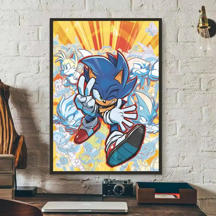 MINISO Sonic Wall Poster Removable Sticker | MINISO Sonic Poster Wall Sticker
