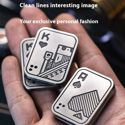Metal Slider Stress Relief Toy KK AA  Anti Stress EDC Top Spinning Poker Toys Portable Decompress Magnetic Toys Adults Gifts