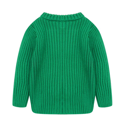 Mudkingdom Girls Boys Sweater Crewneck Cable Knit Pullover for Kids Winter Clothes Fall Long Sleeve Children Sweaters Solid