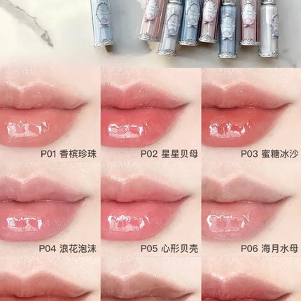 Flower Knows Shells Jewel Collection Makeup Lip Glaze Essence Honey Moisturizing Long-lasting Glossy Gloss Delicate Cosmetics
