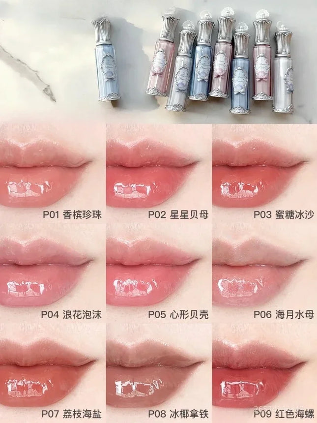 Flower Knows Shells Jewel Collection Makeup Lip Glaze Essence Honey Moisturizing Long-lasting Glossy Gloss Delicate Cosmetics