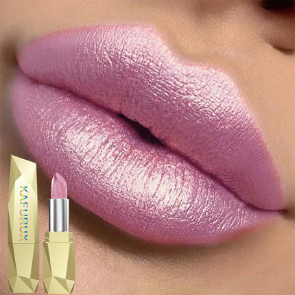1PC glitter metallic lipstick finish hydrating 19 colors red pink sparkling highly pigmented lip tints  lips makeup gifts cosmet
