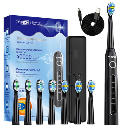 YUNCHI electric toothbrush ultrasonic adult electric toothbrush 5 cleaning modes 2-minute intelligent timed USB fast charging
