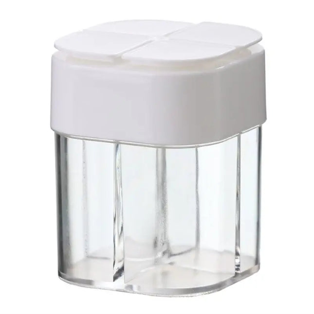 4-In-1 Transparent Spice Dispenser Jar with Lids 4 Compartment Seasoning Container Outdoor Cooking Restaurant Kitchen Containers
