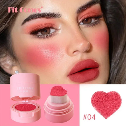 Heart Blush Stick Sponge Stamp Facial Blush Waterproof Brightening Face Contouring Shadow Blusher Tint Cheek Korean Cosmetics