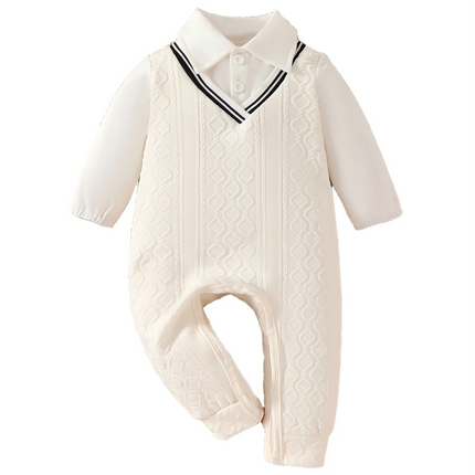 Infant Boys' Casual Polo Collar Romper