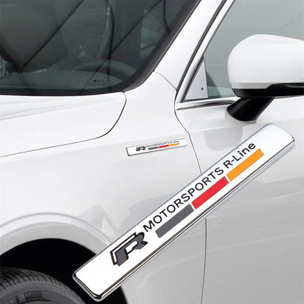 1Pcs 3D Metal Car R LINE Emblem Sticker Badge Decoration For VW GTI RLine Scirocco Polo T5 Passat b6 Golf Tiguan Jetta T-ROC CC