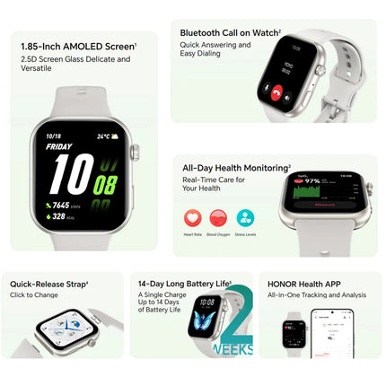 HONOR CHOICE Watch 2i Global Version 14-Day Long Battery life 1.85" AMOLED Screen Smart Watch