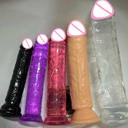 Cheap 5 Colors Small Transparent Dildo Suction Cup Jelly Dick Women Erotic Anal Sex Toys Soft Clitoral Vaginal Masturbators Penis