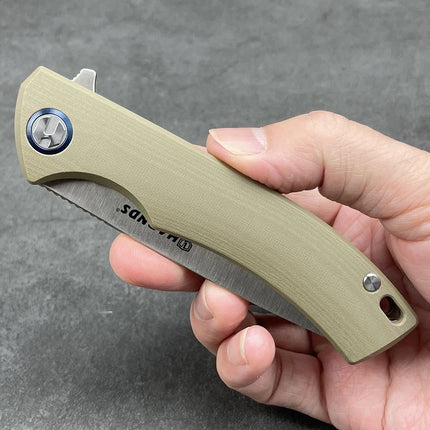 HARNDS Talisman CK9168 Pocket Knife with Ball Bearing Pivot System Folding Knife with 14C28N Steel G10 Handle Pocket clip