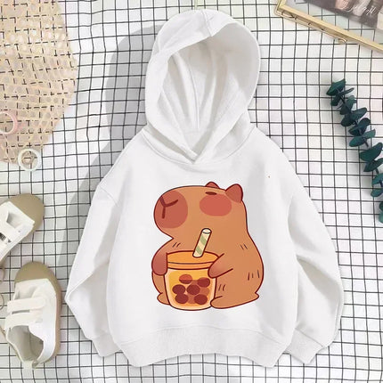 Autumn Winter Capibara Cute Printed Children's Hoodies Casual Fashion Kid Sweatshirt Girl Boy Clothing Warm Long Sleeve Pullover