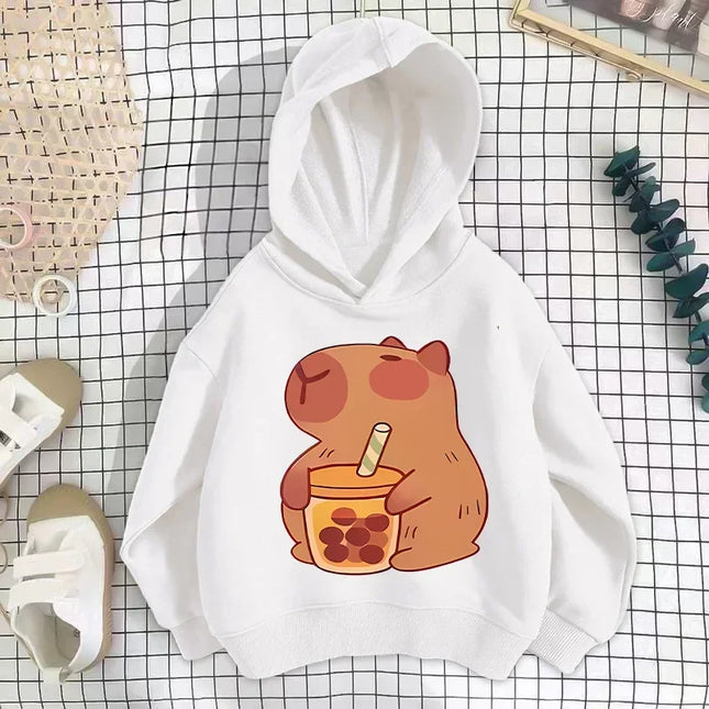 Autumn Winter Capibara Cute Printed Children's Hoodies Casual Fashion Kid Sweatshirt Girl Boy Clothing Warm Long Sleeve Pullover