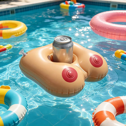 for Pools Funny Cup Holder Pool Floats Breast Shaped Inflatable Drink Holder Floating Beverage For Pool Party