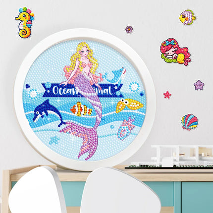 Home Decoration Children's DIY Handmade Diamond Painting - Cartoon Unicorn Mermaid Mosaic Diamond Painting Set Gifts