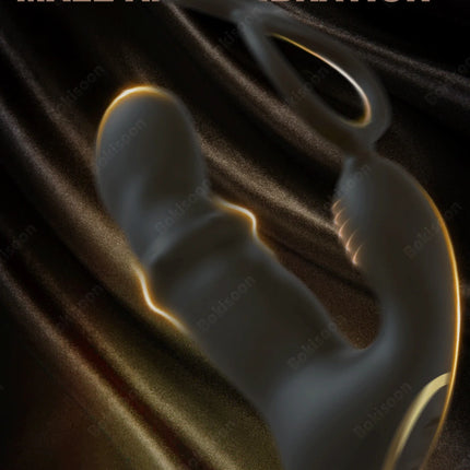 9 Wiggling Thrusting Beads Prostate Massager Vibrating Butt Plug with Penis Ring Vibrator Anal Dildo Prostate Stimulor for Men