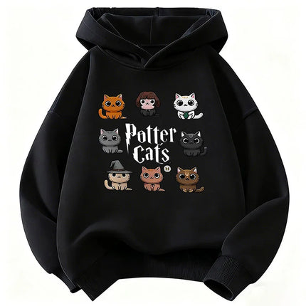 Potter Cat Graphic Hoodie Kids Cat Children's Sweatshirt Hoody for Boys Girls Autumn Winter Casual Hoodies