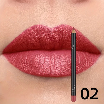 Matte Lip Liner Pencil - Waterproof, Long-Lasting, Non-Stick Formula with Moisturizing Benefits, Natural Look for All Skin Types