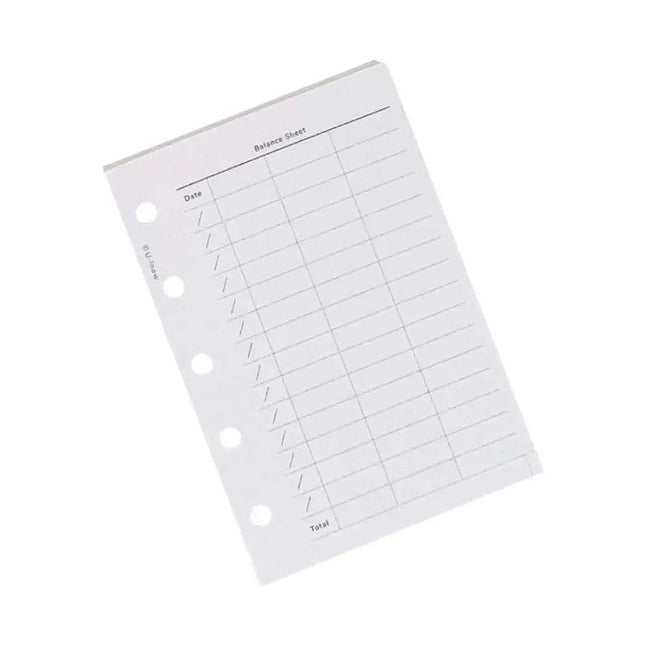 50Sheets M5 A8 Loose-Leaf Notebook Refill Paper 5-hole Line Grid Inner Refill Binder Paper Pages Daily Monthly Weekly Agenda