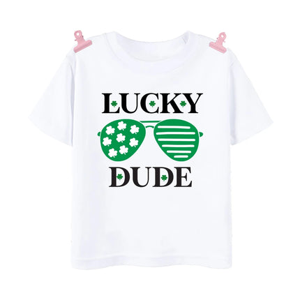 Rainbow Lucky Print Kids Shirts St. Patrick's Day Party Boys Girls Outfit T-shirt Holiday Child Short Sleeve Tops Toddler T Shirt