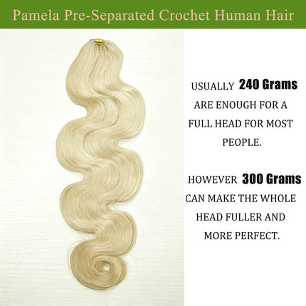 613 Blonde Feather Crochet Human Hair Bundles Body Wave Knotless Pre-Separated Crochet Hair Extensions Twist Braiding Hair